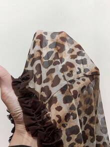 Amplova Vintage Leopard Print Sheer Low-Cut Sexy Jumpsuit - Multicolor - View 8
