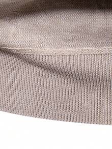 Manfinity Mode Men's Pullover Sweater, Solid Color Knitted Sweater With Thermal Lined, Autumn/Winter Quarter Zip, Long Sleeve Top - Apricot - View 3