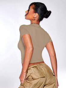 Silquee 纯色合身 T 恤