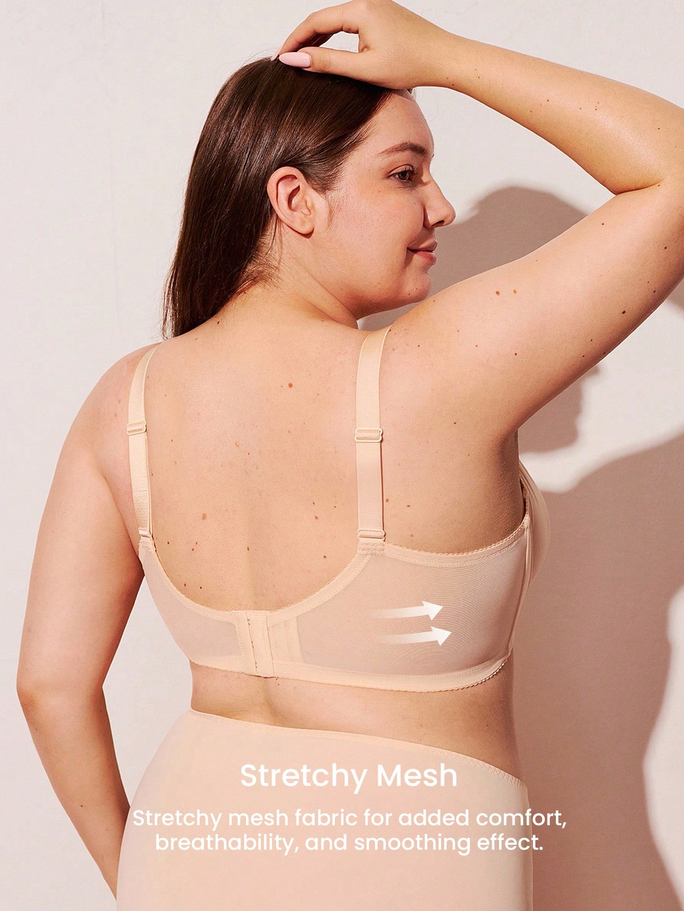 Soutien-gorge de mariée intime en dentelle élégante et en maille minimaliste, avec un maintien et une respirabilité totale, sans armature, sexy et transparent pour femme ronde