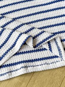 Sparklyn Teen Girl Casual Striped Lapel Drop Shoulder Top And Wide Leg Pants Set, Autumn