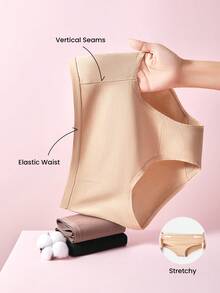 LUVLETTE 3条装纯棉高腰女士内裤套装 - 彩色 - 查看 3