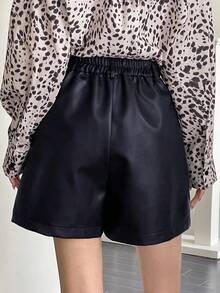 DAZY Women's Solid Color Casual Shorts - Navy Blue - View 5