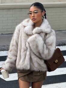 Muchica 秋冬蓬松领短款夹克