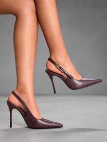 CUCCOO SZL Women's Fashionable Elegant Pointed Toe Backless High Heel Pumps