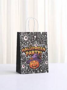 Halloween Bags Witch Pumpkin Paper Gift Bags Halloween Paper Holiday Party Favors Supplies Halloween Party Supplies - 彩色 - 查看 6