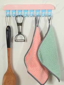 Zazumi 5pcs Wall-Mounted Dressing Room Clothes Hangers, Wall-Mounted Clothes Drying Racks, Clothes Hangers, Key Storage Racks, Home Decoration Wall-Mounted Accessories, Clothes Drying Racks, Wall-Mounted Clothes Drying Racks Attached To Dormitories, Wall-Mounted, Can Be Used To Hang Wardrobes,Christmas, Valentine's Day - Multicolor - View 4