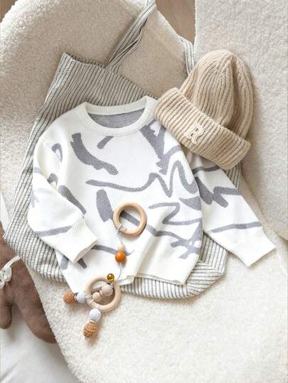 SHEIN Playful Pals Baby Boy Casual Pattern Round Neck Drop Shoulder Sweater, Autumn/Winter Goose Baby Outfit Toddler Sweater Baby Solid Color Knitted Sweater Sweater For Baby Boy Baby Boy Oversized Crew Neck Baby Boy Jumper Baby Jumper Baby Knitted Sweater Baby Solid Color Knitted Sweater Baby Knitwear Baby Boy Jumper Baby Clothes Fall Sweater Sweater For Baby Boy Neutral Baby Clothes Toddler Sweater Baby Clothes Girl Fall Sweater Graphic Baby Clothes Baby Boy Cardigan Neutral Baby Clothes Unisex
