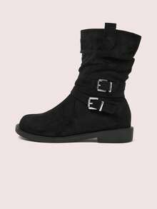 CUCCOO DOLLMOD Women's Retro Suede Buckle Ankle Boots, High-Quality Ankle Boots - Black - View 7