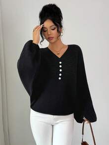 SHEIN Elenzya pull vintage style Stockholm, graphique pour femmes. Élégant et polyvalent pour des occasions décontractées, professionnelles ou de fête. Convient pour l'automne/l'hiver - Noir - Voir 5