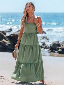 Sylviya 春夏季休闲无袖系带蝴蝶结连衣裙