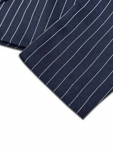 Airlisse Women's Striped Long Sleeve Top And Skirt Set, Casual Commuter Suit, Business Casual