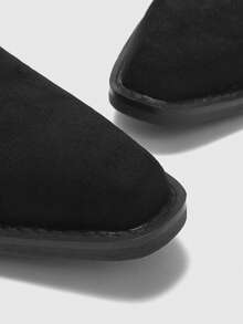 CUCCOO BIZCHIC Black Mid-Calf Boots | Matte Premium Leather-Look | Chunky Heel For Comfort | Minimalist Workwear Style | 2 Pairs, Luxury Synthetic - Black - View 7