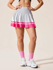 Core Rhythm Women's Tennis Workout Outdoor Dopamine Color Striped Print Sports Skorts With Phone Pocket Swim Skirts Pickleball Skirts Cute Tennis Skirts Pleated Skort - Multicolor - View 3