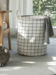 1个可折叠便携帆布洗衣篮，也适用于存放衣物和儿童玩具，家用洗衣篮，大容量洗衣袋/洗衣用品，带提手