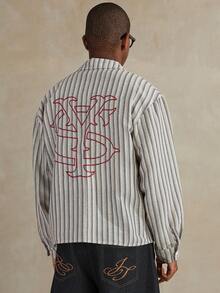 STYNVO Camisa casual de manga larga con botones y rayas para hombre - Multicolor - Ver 3