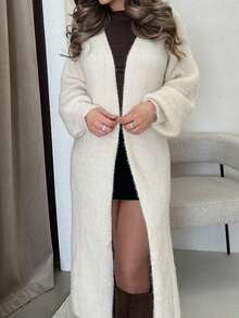 Jemour Women's Warm Cardigan For Outings In Autumn And Winter,Knitted Sweater - Apricot - View 3