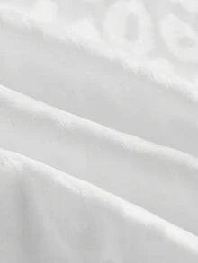 SHEIN Girlism 少女日常休闲百搭基础款白色阔腿裤，100%弹力腰带，适合返校、新年、日常穿着、庆祝活动、秋冬季节，舒适易穿，可叠穿，时尚百搭。 - 白色 - 查看 4