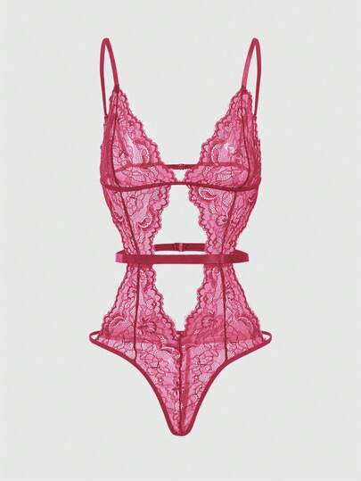 Goth Floral Lace Cutout Sexy Jumpsuit