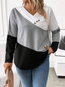 EMERY ROSE Áo thun họa tiết nút bấm nhiều màu sắc dành cho nữ - Nhiều màu - Xem 5