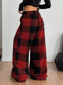 Coolane 女式休闲前系带格子口袋长裤 - 彩色 - 查看 5