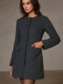 Aveloria Rosie 收腰连衣裙，简约优雅灰色连衣裙 - 灰色 - 查看 3