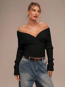 SHEIN BAE Women's Elegant Chic Solid Color Slim Fit Turtleneck Sweater, Versatile For Autumn/Winter,Black Sweater - Black - View 6