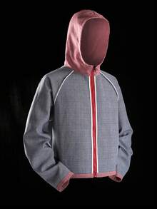 ROMWE MEN Street Life Men's Plaid Patchwork Casual Zip-Up Hooded Long Sleeve Jacket - Multicolor - View 1