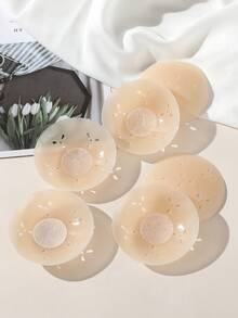 Women's Breathable Silicone Invisible Nipple Covers, Suitable For Daily And Formal Occasions - Beige - View 2
