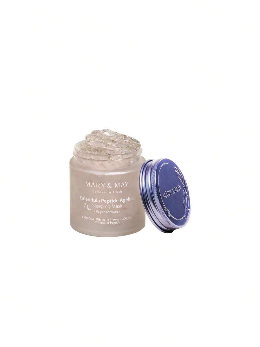 Mary&May Vegan Calendula Peptide Ageless Sleeping Mask 110 G – Sleeping Mask, Anti-Aging, For Sensitive Skin, Calendula, Clear Gel, Calendula Flower, Suitable For Nighttime Skincare Routine - Clear - View 1