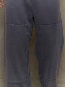 Musero Men Straight Leg Carpenter Style Elasticated Drawstring Waistband Tracksuit Bottoms Only SPRING SUMMER Streetstyle - Grey - View 5