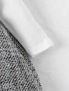 SHEIN Playful Pals 女婴蝴蝶结装饰时尚夹克和拼色拼布连衣裙套装，秋冬