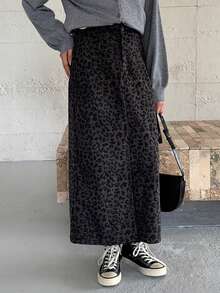 Dazy Kids 少女休闲豹纹开衩裙