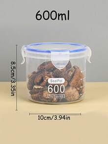Airtight Grain Storage Container Plastic Food Canister With Locking Lid, Clear Dry Goods Organizer For Flour, Rice & Cereal | Kitchen Pantry Essentials - Clear - View 6