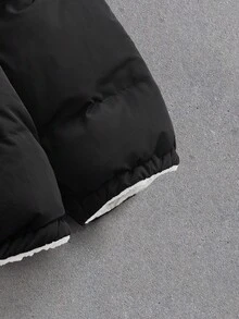 EASEVO Men Plus Size Zip Up Stand Collar Thermal Lined Winter Coats - Black - View 10