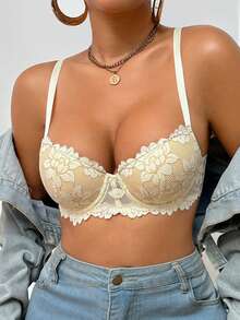 1pc Women Lace Padded Underwire Bra