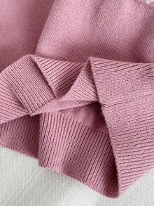 SHEIN Baby Girl Cute Bear Knitted Sweater - Pink - View 7