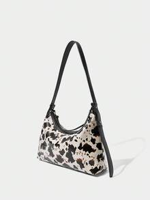 SHECARRY Women's Cow Pattern Zipper Design Fashion Casual Shoulder Bag - Multicolor - View 2