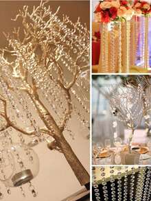 1/5/10 chiếc Chuỗi hạt pha lê 39 inch, Chuỗi hạt đá quý Acrylic, Dùng để treo trang trí trên cửa ra vào, cửa sổ, rèm cửa, đèn chiếu sáng, đồ trang trí ở giữa bàn, đạo cụ đám cưới, Giáng sinh - Nhiều màu - Xem 3