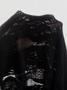 Mistrie 女士性感镂空后背网眼紧身衣，配项链 - 黑色 - 查看 7