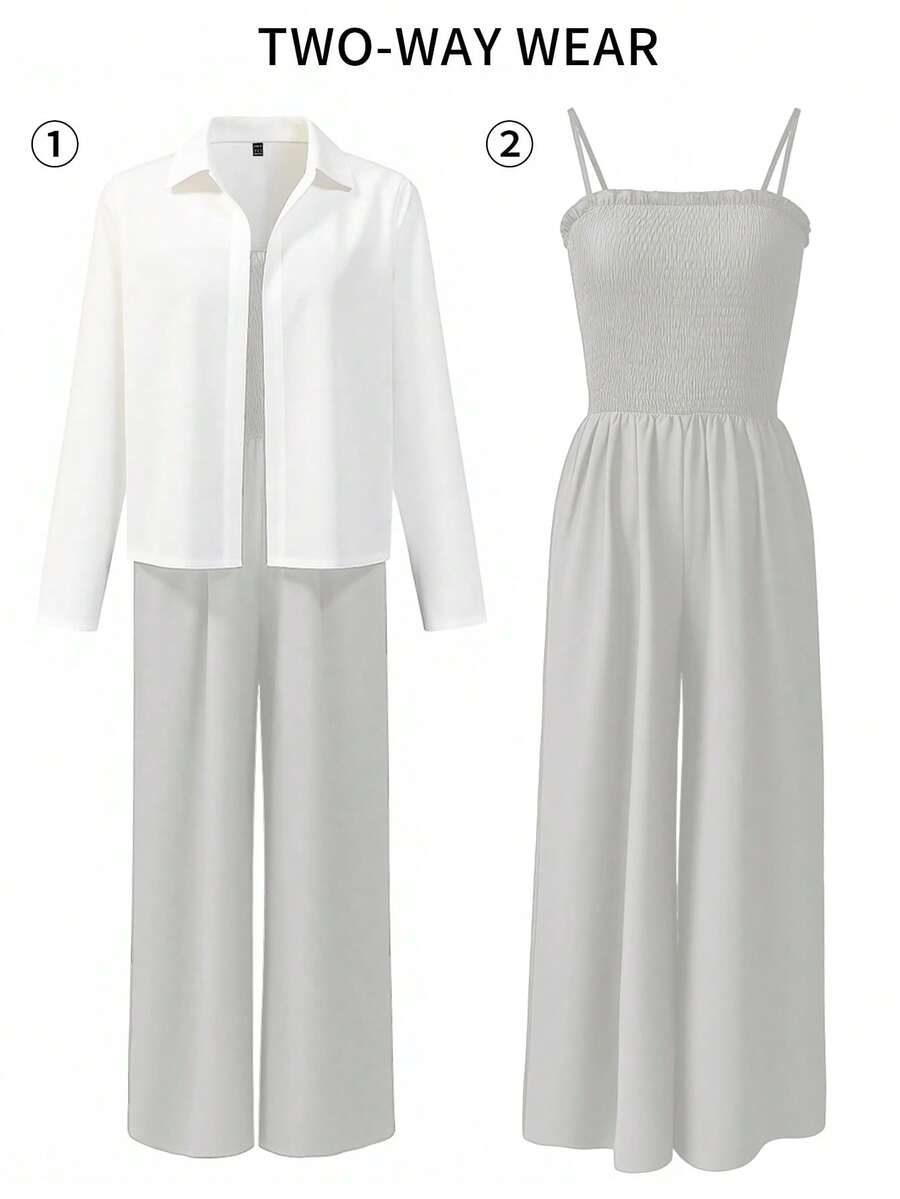 Franclia بدلة قصيرة سوداء وقميص أبيض كاجوال قطعتان مجموعة