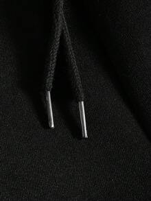 PAVTROS Ensemble deux pièces pour hommes composé d'une veste de mode confortable avec broderie et d'un pantalon long à taille élastique. Ensemble jogging noir, tenue de ville Y2K avec sweat-shirt à capuche et pantalon pour hommes - Noir - Voir 9