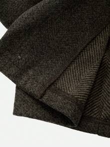 Glamine Charm Autumn/Winter Turndown Collar Button Design Long Sleeve Short Blazer - Brown - View 10