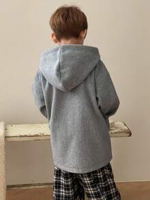 DAZY Young Boys Solid Color Single Breasted Hooded Overcoat