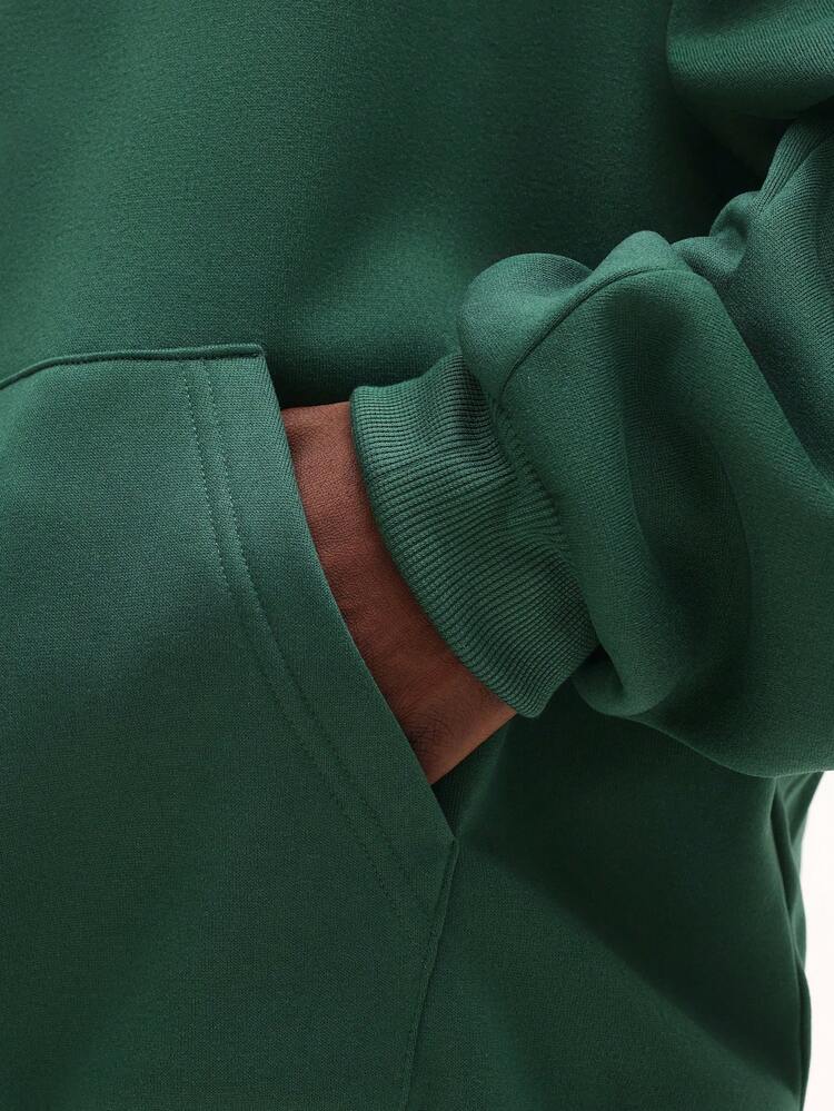 Boxy Fit Pullover Hoodie With Logo