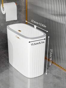 1pc Slim Garbage Can With Lid, Ideal For Bathroom & Narrow Spaces,Light Luxury Slit Trash Can,Kitchen,Bathroom,Home,Household Supplies