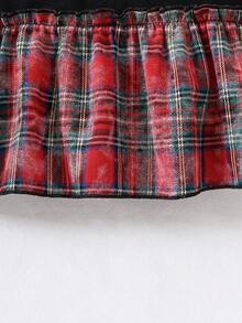 SHEIN Playful Pals Vestido casual de princesa de manga larga con bloqueo de color a cuadros y decoración de lazo 3D para niñas, vestido informal para primavera/otoño - Negro - Ver 5