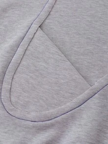 ROMWE MEN Casual Áo nỉ nam dài tay có mũ, phối màu tương phản, kiểu dáng đường phố cổ điển, khóa kéo. - Màu xanh lam - Xem 4