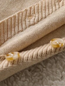 SHEIN Baby Boy Casual Rocking Horse Pattern Lapel Long Sleeve Sweater Romper, Autumn/Winter Baby Knitted Outfit Neutral Baby Clothes Baby Layette Goose Baby Outfit Baby Boy Beige Outfit Baby Romper With Rocking Horse - Multicolor - View 8