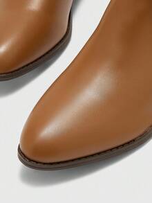 CUCCOO BIZCHIC Giày bốt ngắn đế dày chống trượt mũi tròn kiểu Âu Mỹ cổ điển mới cho nữ, Giày bốt Chelsea màu nâu, Giày bốt cổ ngắn - màu nâu - Xem 7